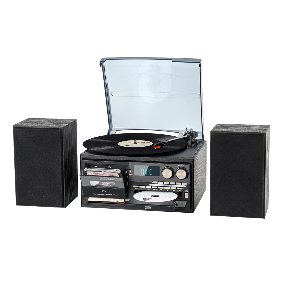 

OEM Nostalgic Blue Tooth Record Player Retro Gramophone AM FM Radio Turntable LP Vinyl Player