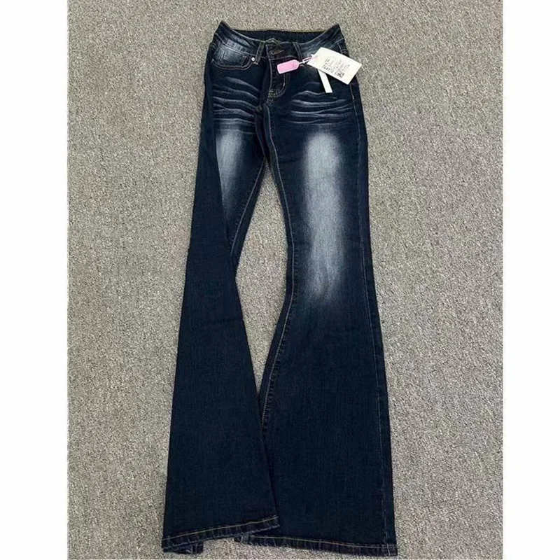 Women Low Waist Thin Jeans Hot Sale Girls Classic Fashion Bell Bottom Pants Lady Korean Casual Solid Denim Trousers