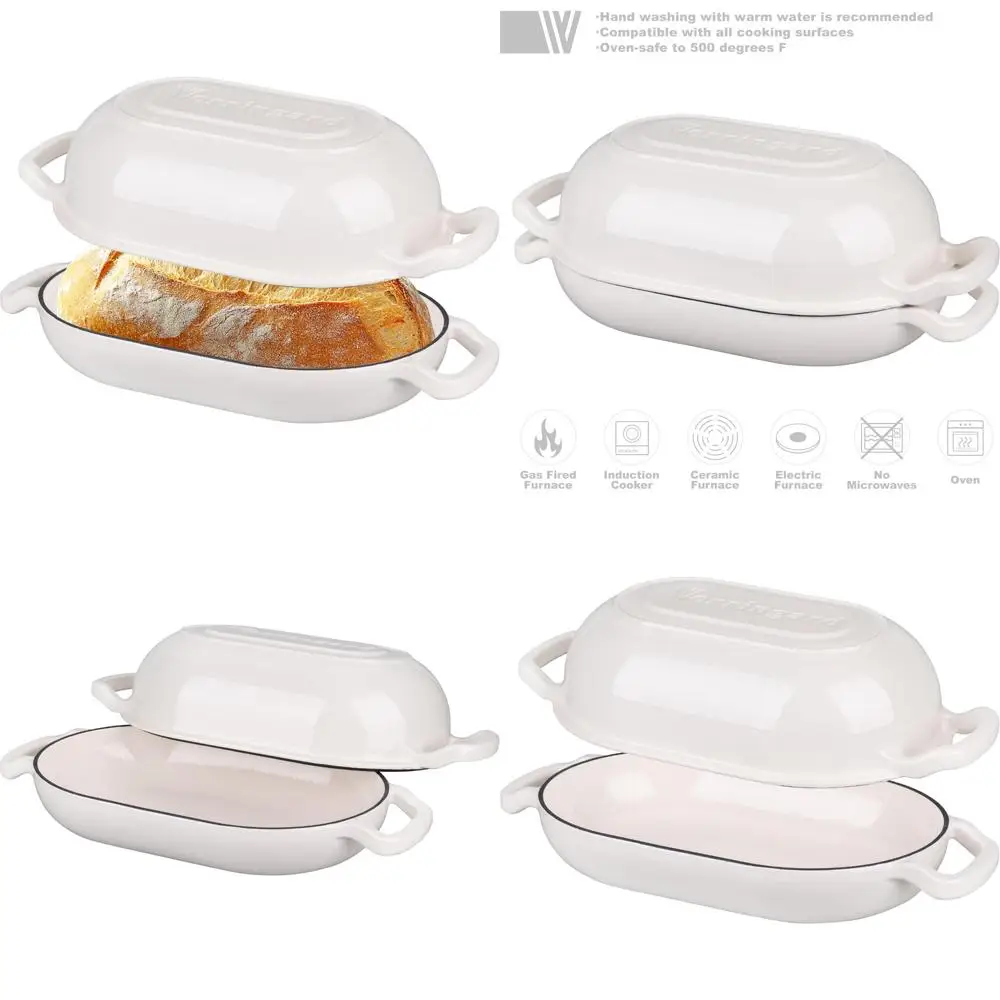

Cast Iron Sourdough Bread Oven, Dutch Oven with Lid, Perfect for Homemade Bread Baking and Meatloaf Pan