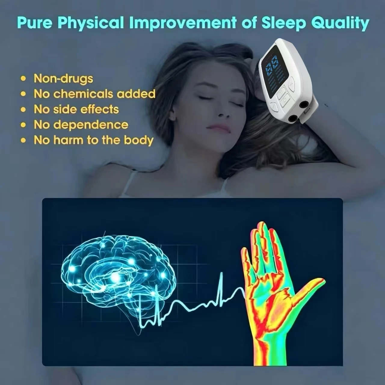 

Alpha Stim Sleep Helper Sleep Aid Device CES Insomna Stimulation Therapy Anxiety Depression Fast Sleep Instrument