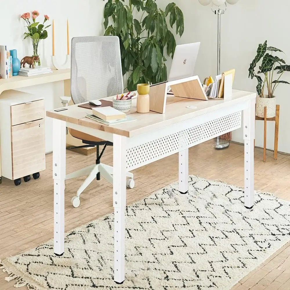 Perna de mesa quadrada ajustável, 24-40 polegadas, 60-100 cm, pernas de mesa DIY personalizadas para escritório doméstico, conjunto de pernas de móveis (4, branco)