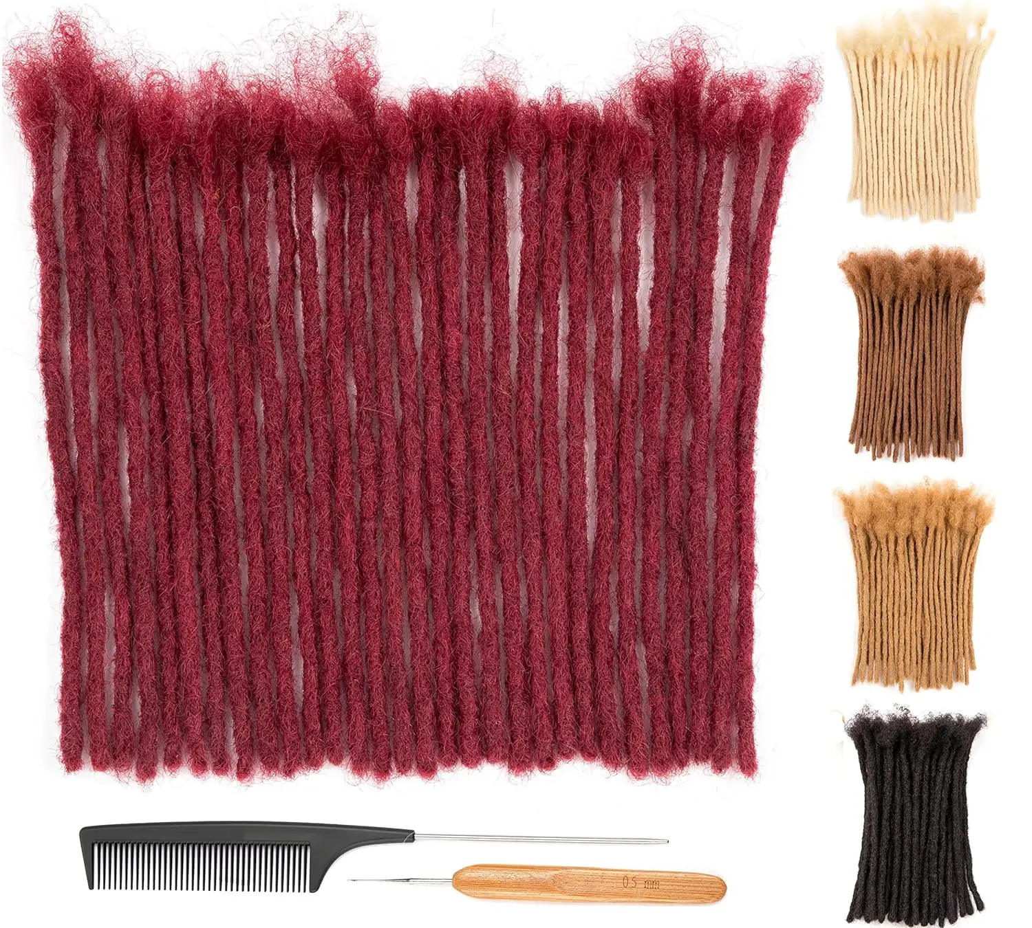 

Толщина 0,6 см # Накладные дреды Bug Color, 6 дюймов, 30 прядей, 100% натуральные человеческие волосы, ручная работа, для мужчин и женщин, стойкие.