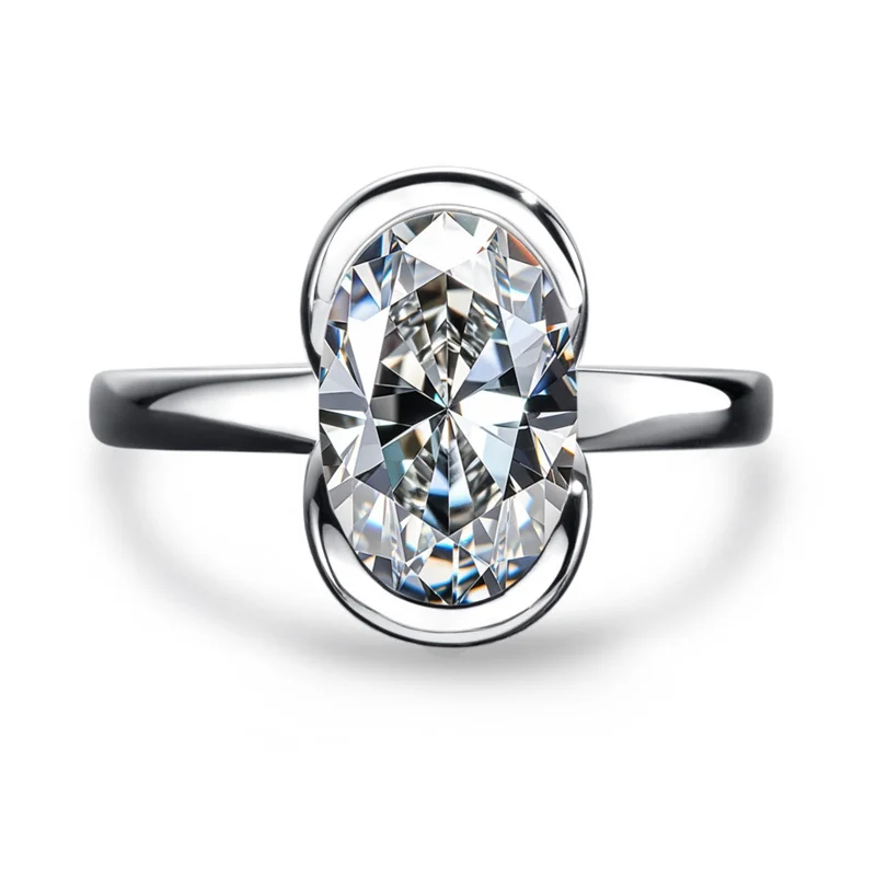 

ZFSILVERFashion Роскошное классическое высококачественное серебро 925 пробы 3 карата с муассанитом овальное кольцо подвески женские аксессуары ювелирные изделия подарок MS-SMO-077