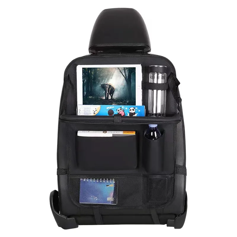 Foldable Car Seats Organizer with Tray Tablet Holder Multi-Pocket Storage Car Interior Stowing Tidying Universal Car Accessories