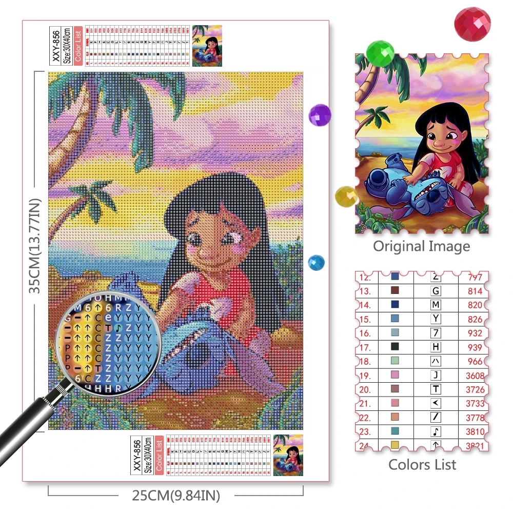 Disney Diamond Embroidery Cartoon 5D DIY Diamond Painting Lilo And Stitch Full Mosaic Nature Landscape Sunset Gift For Children