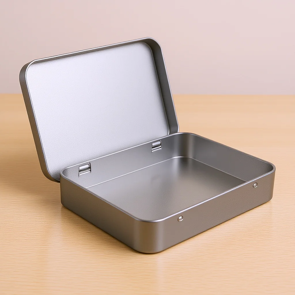 

Rectangular Tinplate Storage Box Durable Metal Tin Box Hinged Lid Tinplate Container Organizer Candy Jewelry Storage