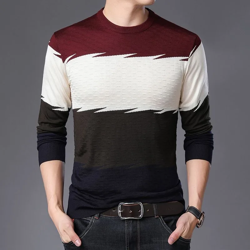 

Sweater Versatile Slim Fit Loose Men's Long-sleeved Round Neck T-shirt Base Shirt
