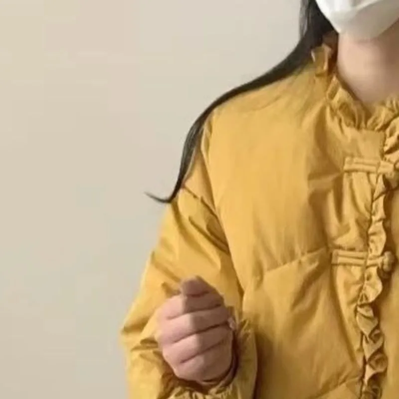 Women's Winter Autumn Coat Top Cotton Clothing Lace Solid Color Simple Comfortable Casual Design Fashionable High-end Versatile