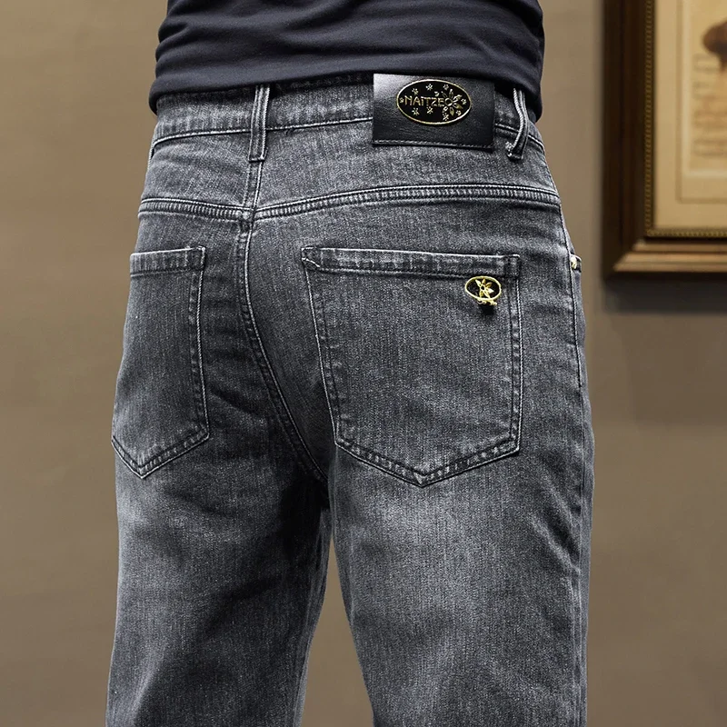 

2025 New Men's Clothing Slim Jeans Straight Fashion Korean Pants Little Feet Casual Comfort Regular Denim Pants Streetwear