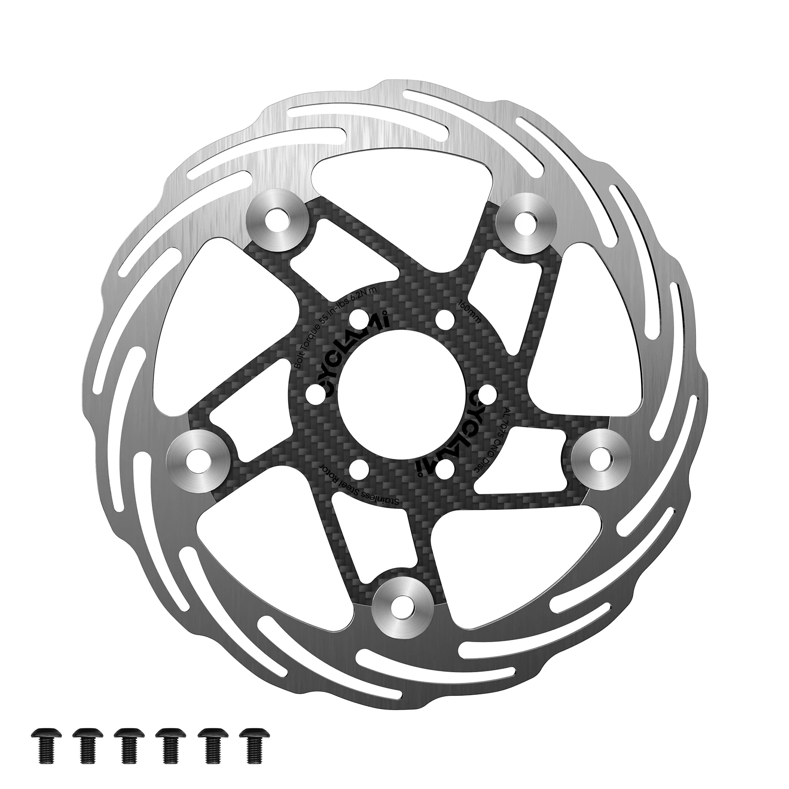 CYCLAMI Fiets 160/180mm Schijfremrotor Drijvende Koolstofvezel Verdikking Geanodiseerd Snelle Koeling Ultralichte Schijf