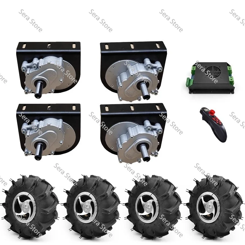 4WD 1000W Electric Four Drive kit 4.10-4 Off-road Tires 10 Inch Wheel Hub Cart 250W Motor With Wireless Remote Control