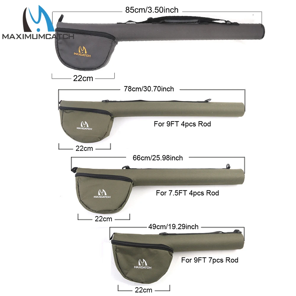 MAXCATCH Fly Rod Tube Case Triangle Storage Bag 49/66/78/82CM Portable Protective Travel Case for 7.5/9FT 4/7Sec Fly Rod