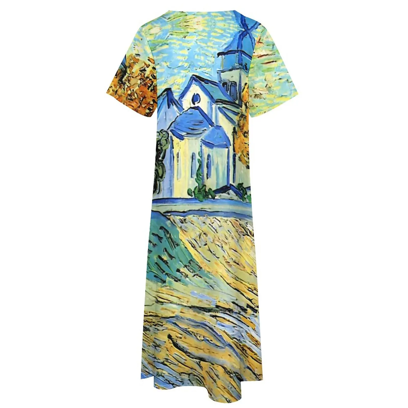 Van Gogh Dress Summer The Church Of Saint Paul Street Wear Casual Long Dresses Woman Night Club Maxi Dress Birthday Gift