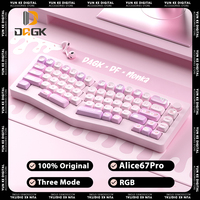 DAGK x DF x Monka Alice67Pro Mechanical Keyboard Tri Mode Aluminium Alloy RGB Wireless Gaming Keyboard Pc Gamer Accessories Mac