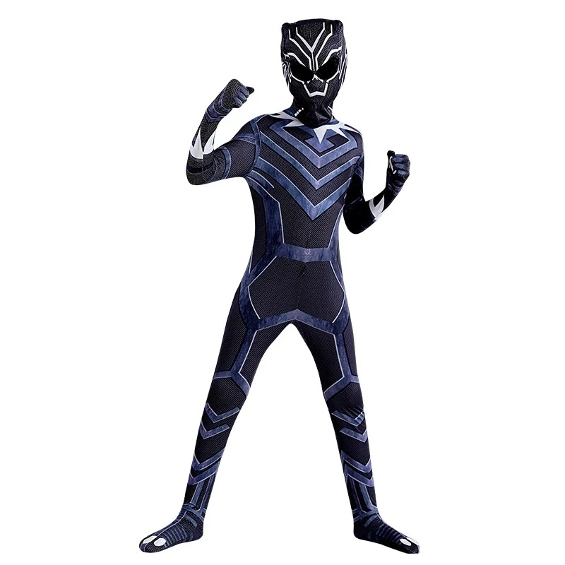 Kids Black Panther Tights Superhero Tights Movie Black Panther Cosplay Clothing Justice Mask Set Halloween Kids Adult