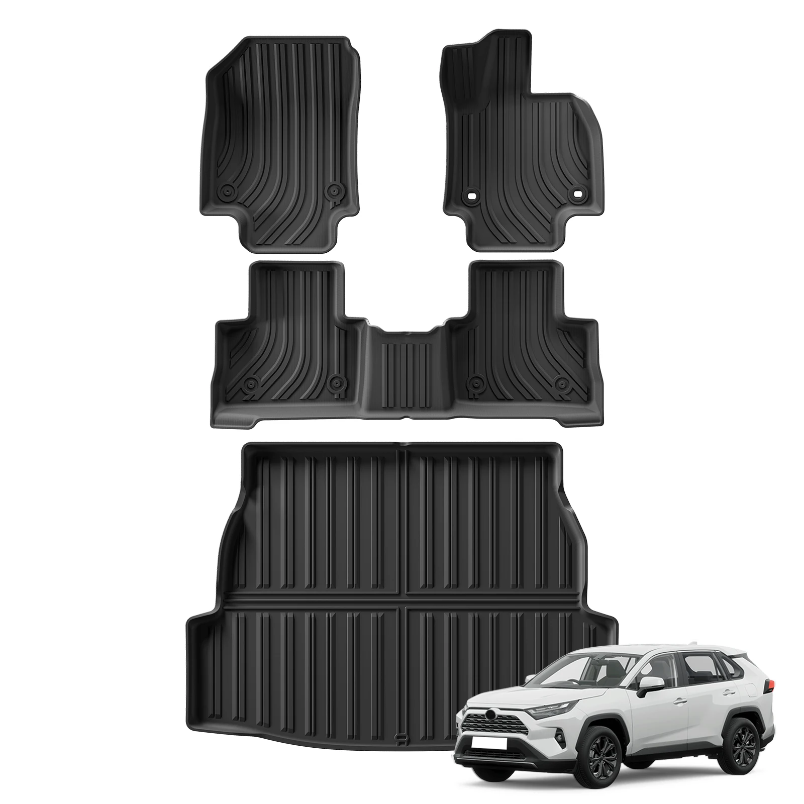 Fußmatten für Toyota RAV4 2019-2024 2025 Rechtslenker, Kofferraummatte, TPE 3D Fußmatte, Zubehör – Detail 8