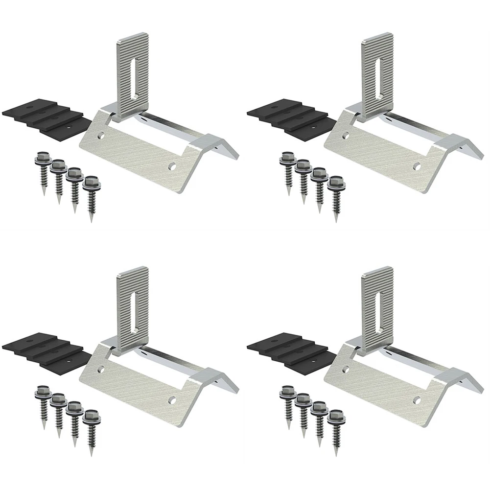 Pv Clamp Sliver Color Stainless Steel PV Roof Hook for Sheet Trapezoidal Clamp Roof Hook Clamp 100*72*89mm (1/4pcs)