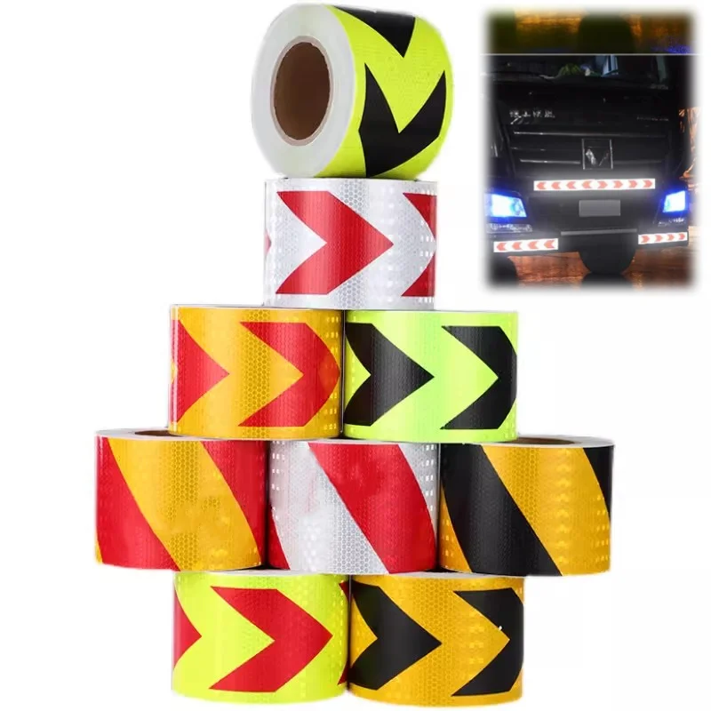 

Reflective Adhesive Tape Sticker Arrow Reflective Tape Safety Caution Warning for Truck Motorcycle Bicycle Auto Styling