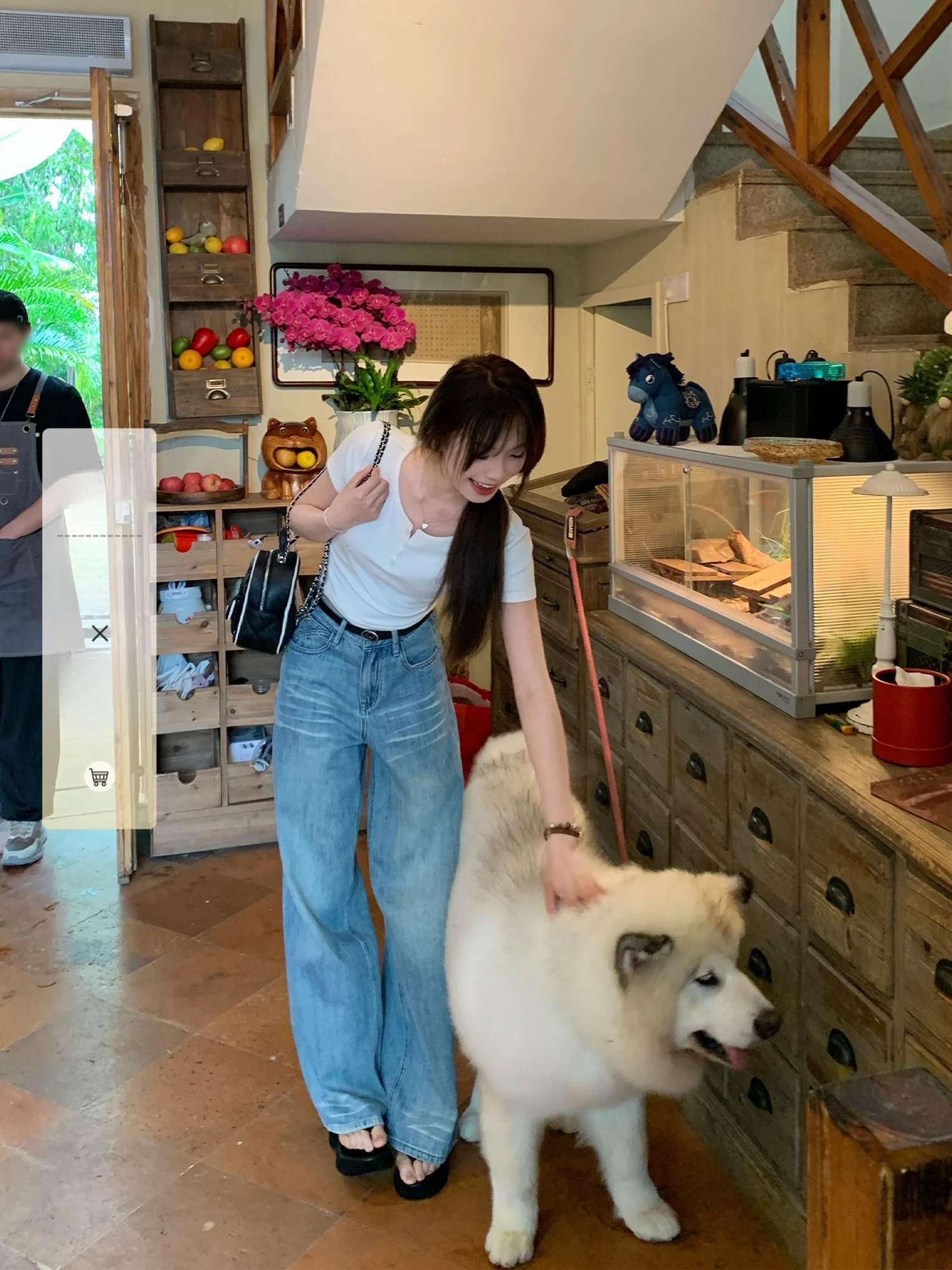 

Slimming Wide Leg Jeans for Women Casual Loose Lazy Sle Spring Summer Small Size Millennium Generation Paired with Cake