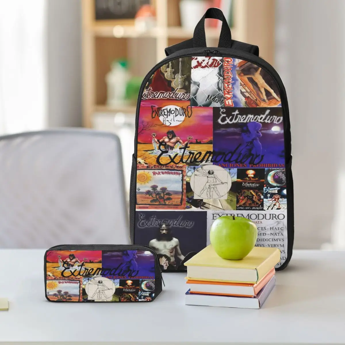 3Pcs Extremoduro Rock Band Tour merch Backpack Set for Children Pen Bags Bookbag Sets with Lunch Box For School Students Daypack