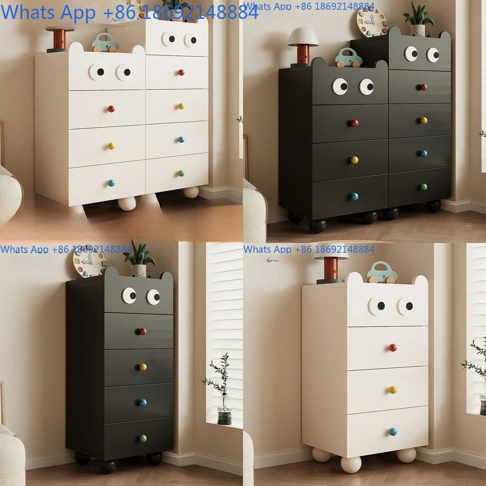 

Solid Wood Chest of Drawers Minimalist Cream Colored 5 Drawer Cabinet for Bedroom Living Room Sofa Side Storage