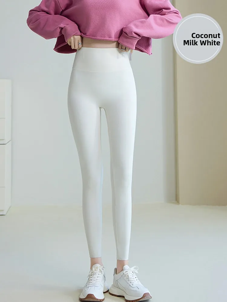 

New 2025 Women's High-Waist Ice-Silk Yoga Pants Thin Summer Boting ark Pants Ba ket Fitn Nine-Piece Pants