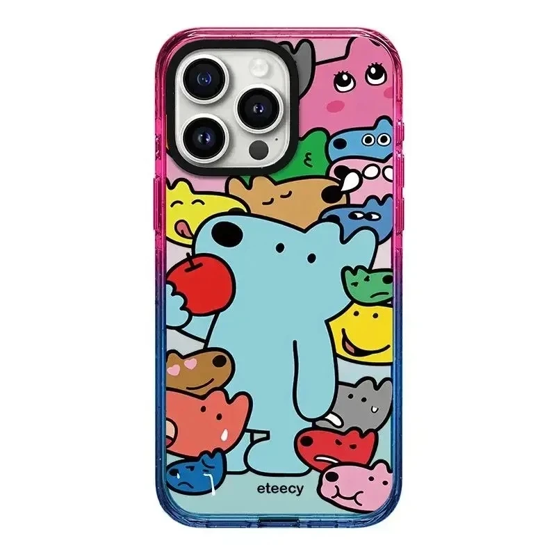 

Cartoon Dog Self Love Colorful Border Acrylic iPhone 12 13 15 14 Pro Max Protective Case, Fits iPhone 15 Pro Max