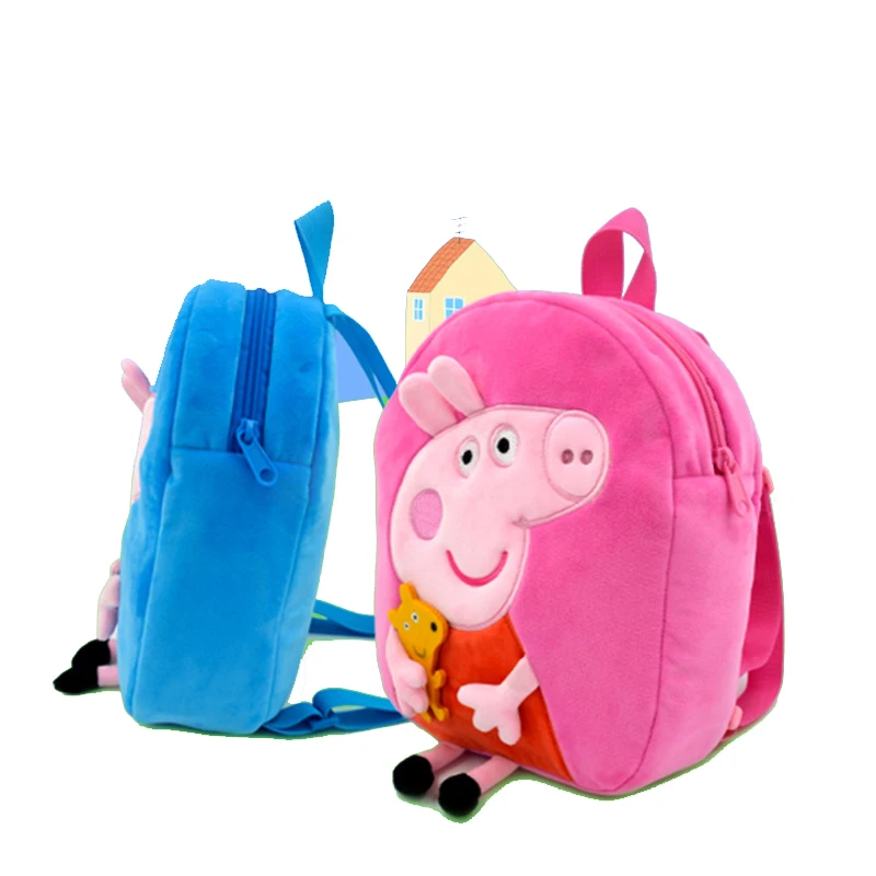 Peppa Pig Doll Backpack Set Anime Doll Plush Peppa Pig Coin Purse Boys Girl Soft Plush Toys Peppa Pig Shoulder Bag Prezenty dla dzieci