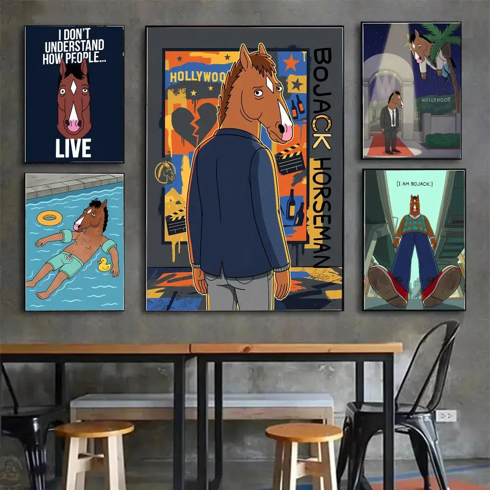 Animation BoJack Horseman Painting Calligraphy Canvas Poster Wall Art for Living Room Bedroom Study Office Home Decor Gift