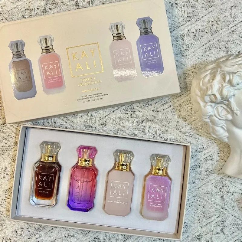 

4x10ml KAYALI Unisex Eau De Parfum Set Long Lasting Floral Fruity Musk Vanilla Royale Mini Travel Perfume Collection