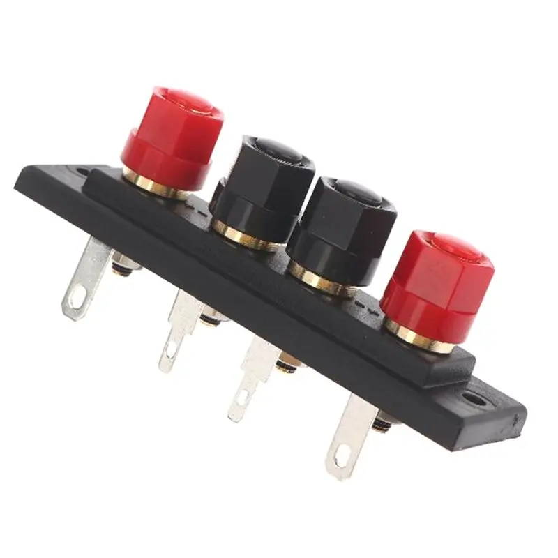 X64A-Four-Position Terminal Soundbox Speaker Wiring Board 1Pcs Audio Accessories Speaker Amplifier Chassis Terminal Output