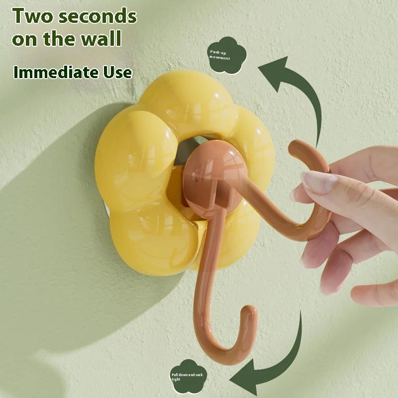 Suction cup flower hook Vacuum strength traceless punch free sticky hook Home bathroom kitchen door behind toilet