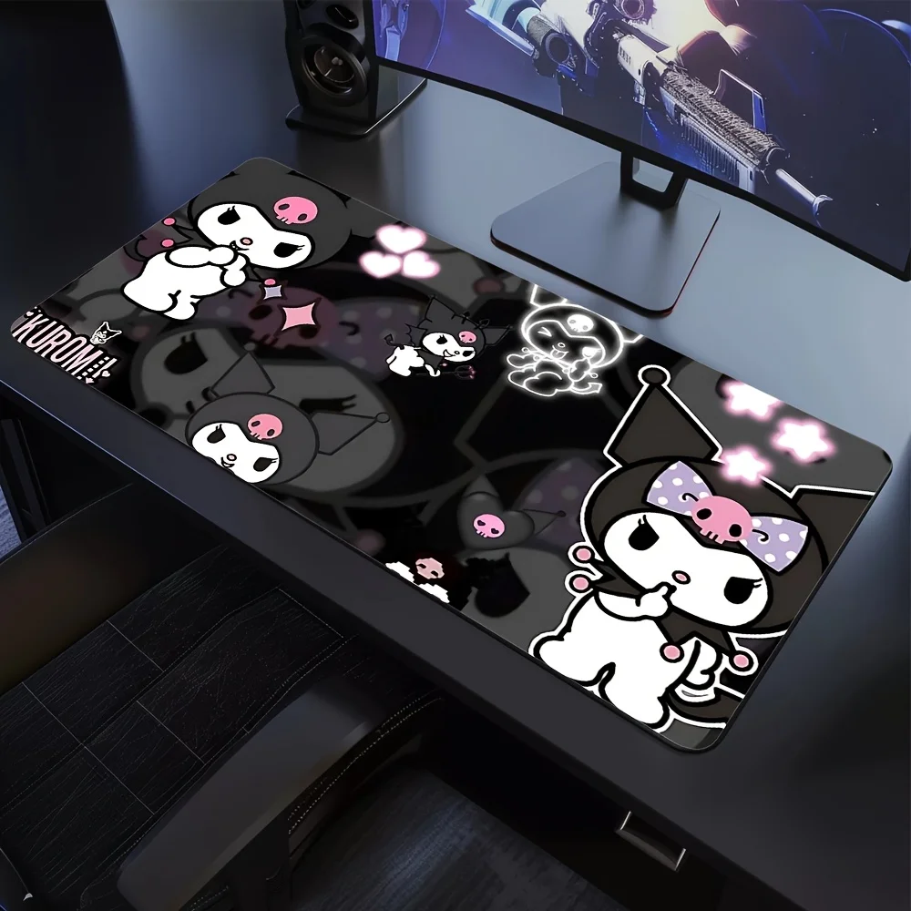 

For Kuromi Mouse Pad | Non-Slip Rubber Base | Multi-Size (300x600x2mm, 300x800x2mm) | Dark & Sweet Design with Purple and Pink A