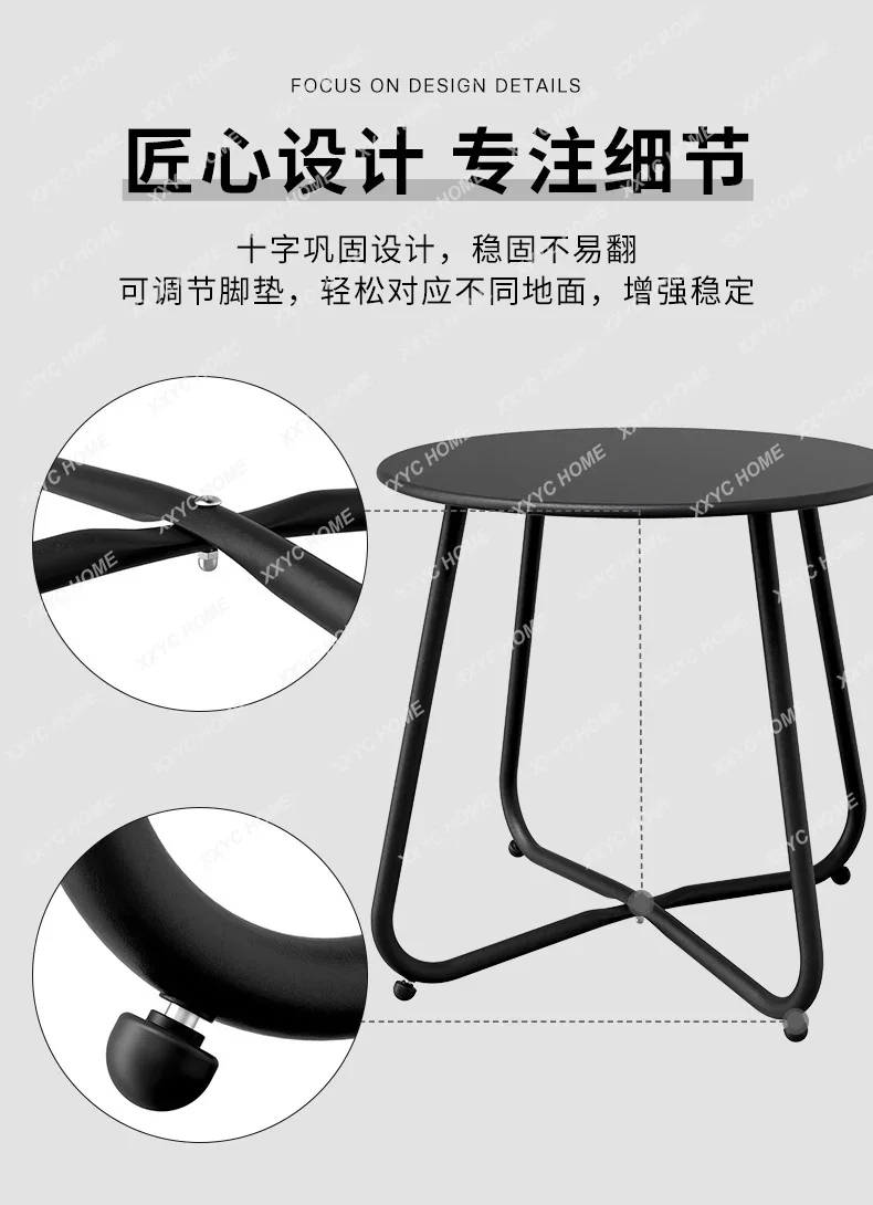 

Iron Side Table Living Room Small Coffee Table Simple Mini round Sofa Corner Table Balcony