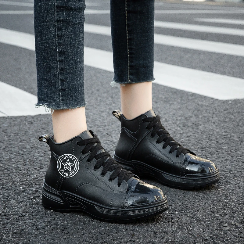 

Несмываемые водонепроницаемые противоскользящие легкие женские резиновые сапоги на подкладке Fce, повседневные женские резиновые сапоги, материал ПВХ