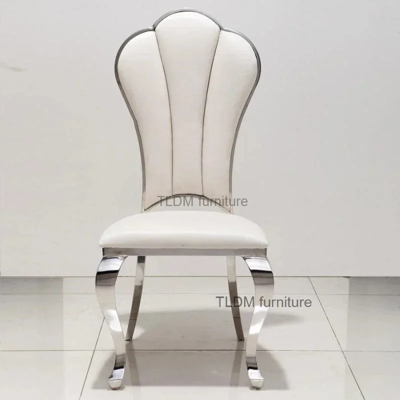 European Backrest Dining Chairs Luxury Living Room Furniture Custom Leather Reception Chair Modern Restaurant Dining Chair U