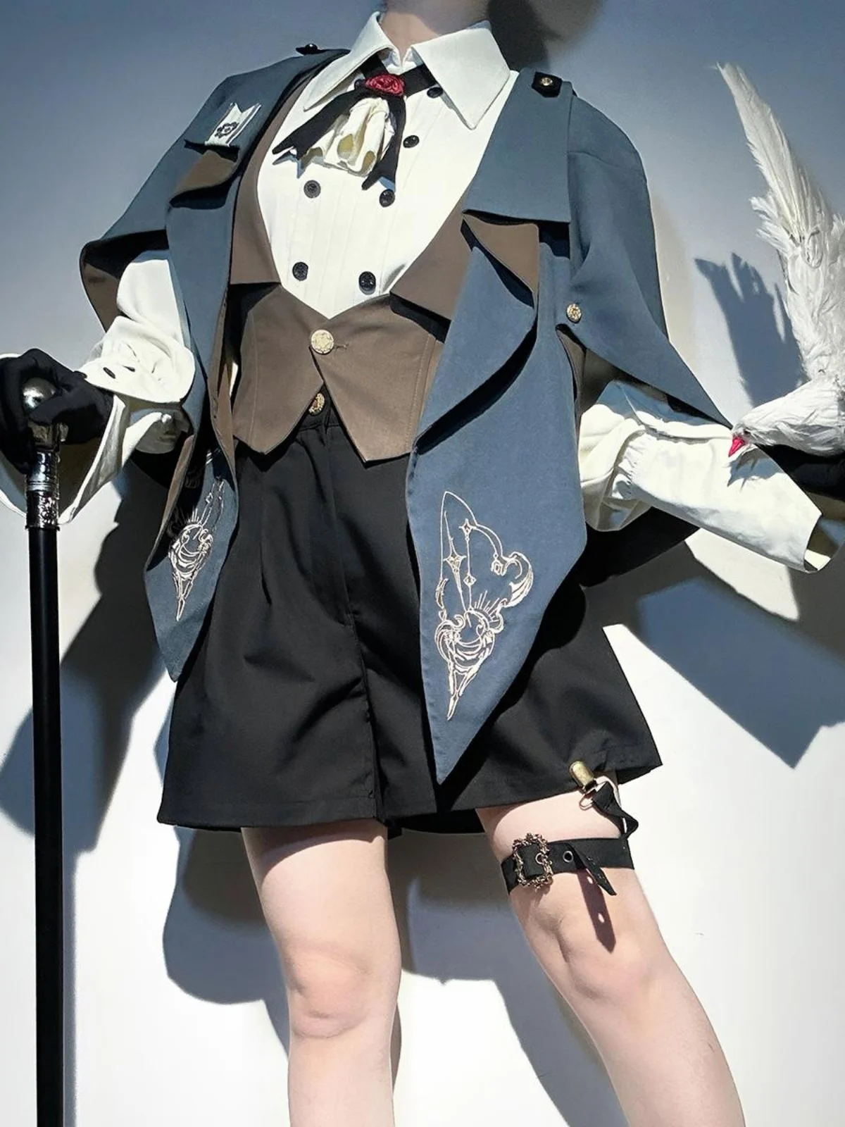 

Подарочный оригинальный Narration Poem Lolita, повседневный комплект, костюм принца для девочек, наряд Лолиты, мягкий костюм для девочек, универсальный сезон на четыре сезона