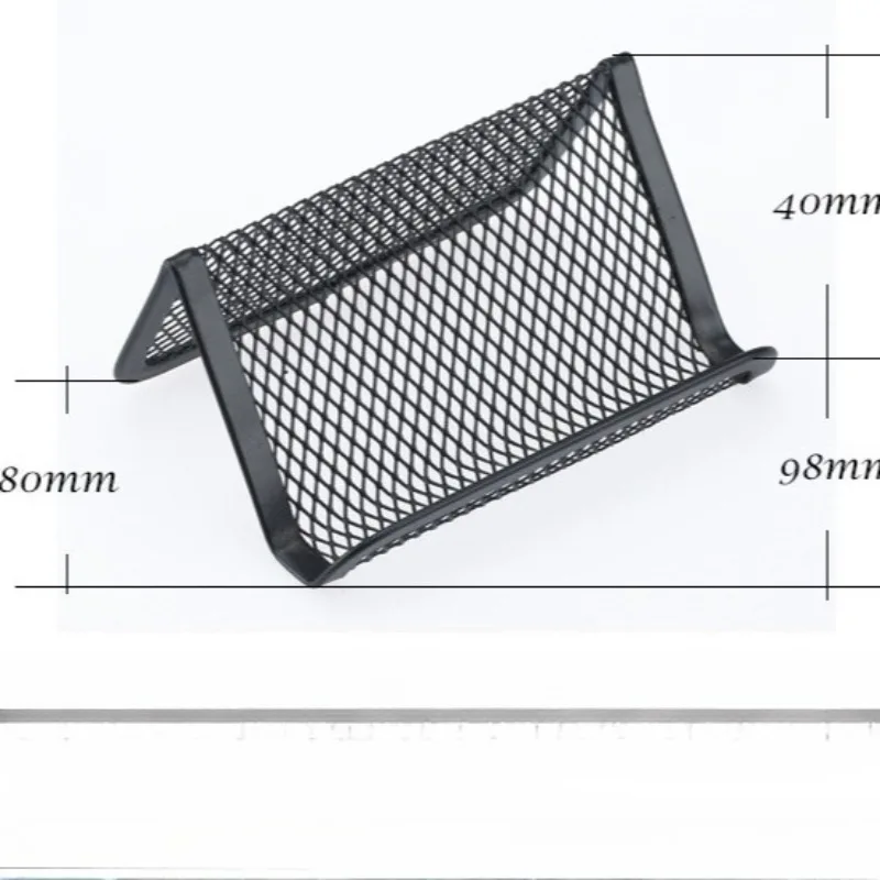 حامل بطاقات عمل معدني 2 في 1 وحامل للهاتف المحمول ومنظم بطاقة اسم سطح المكتب مع حامل كمبيوتر لوحي مكتبي متوفر باللون الأسود/الفضي