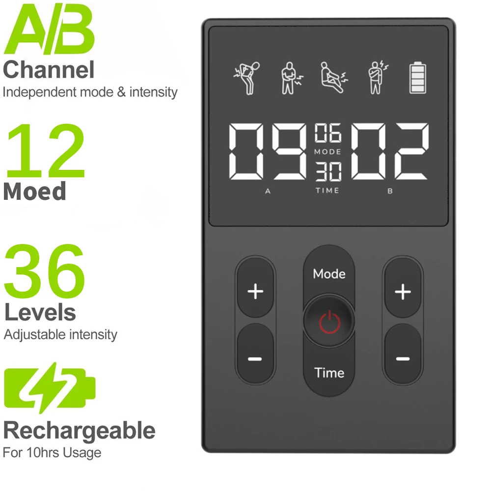 12 Modes TENS meridian massager EMS multifunctional massager 36 levels of intensity timed dual channel output Muscle massager
