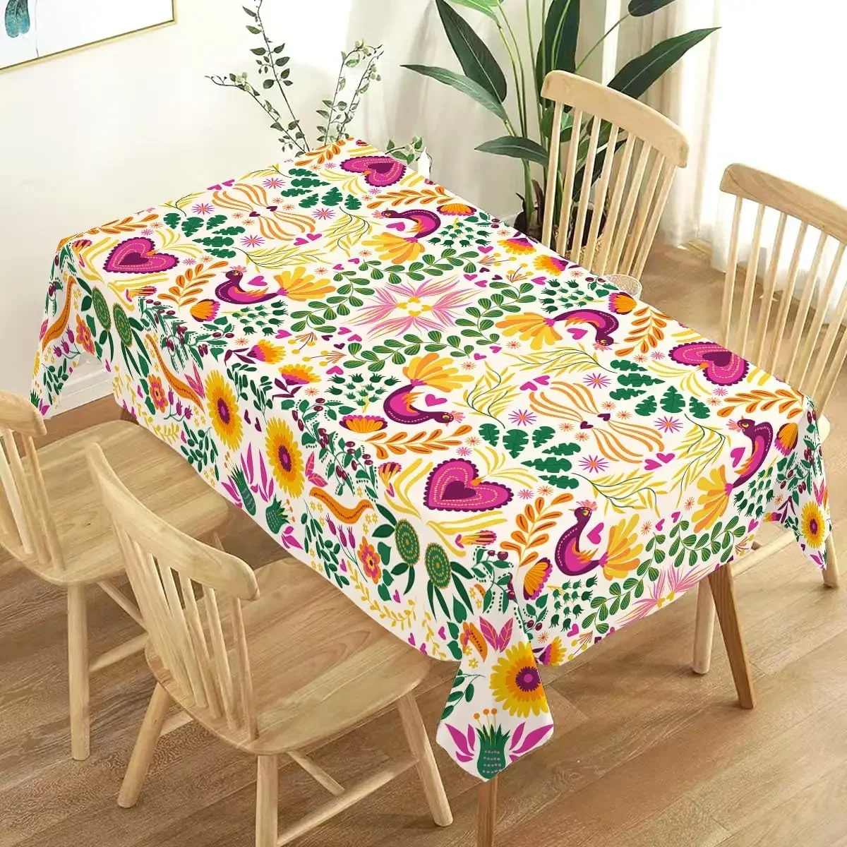 Mexican Day Of The Dead Fiesta Waterproof Tablecloth Holiday Party Decor Reusable Farmhouse Kitchen Dining Tablecloth Home D