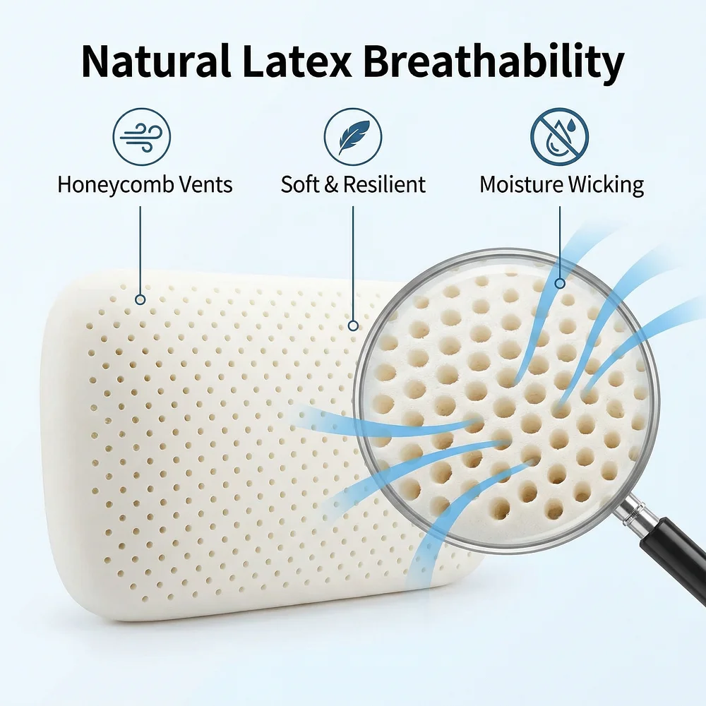 SRETNO 93% Natural Latex Neck Pillow Travel Portable Sleeping Pillows Student Nap Pillow Car Seat Cushions Almohadas Para Dormir