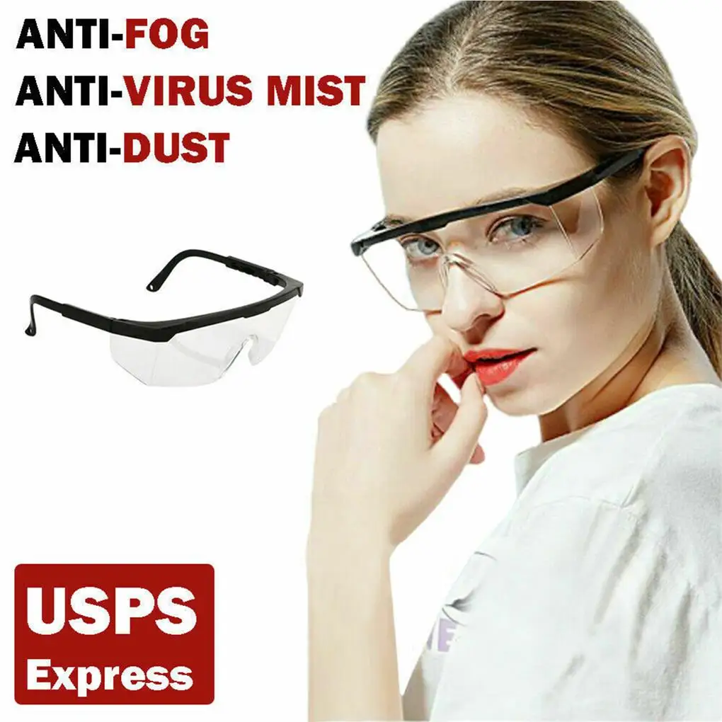 Protective Safety Glasses Clear Anti-saliva Eye Protection Googles for Lab Chemical and Workplace Safety Goggles