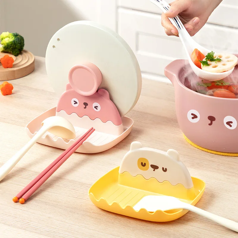 1pc Heat-Resistant Pot Lid Holder and Cooking Utensils Rack for Spoons, Ladles, Tongs, Forks Kitchen Accessories