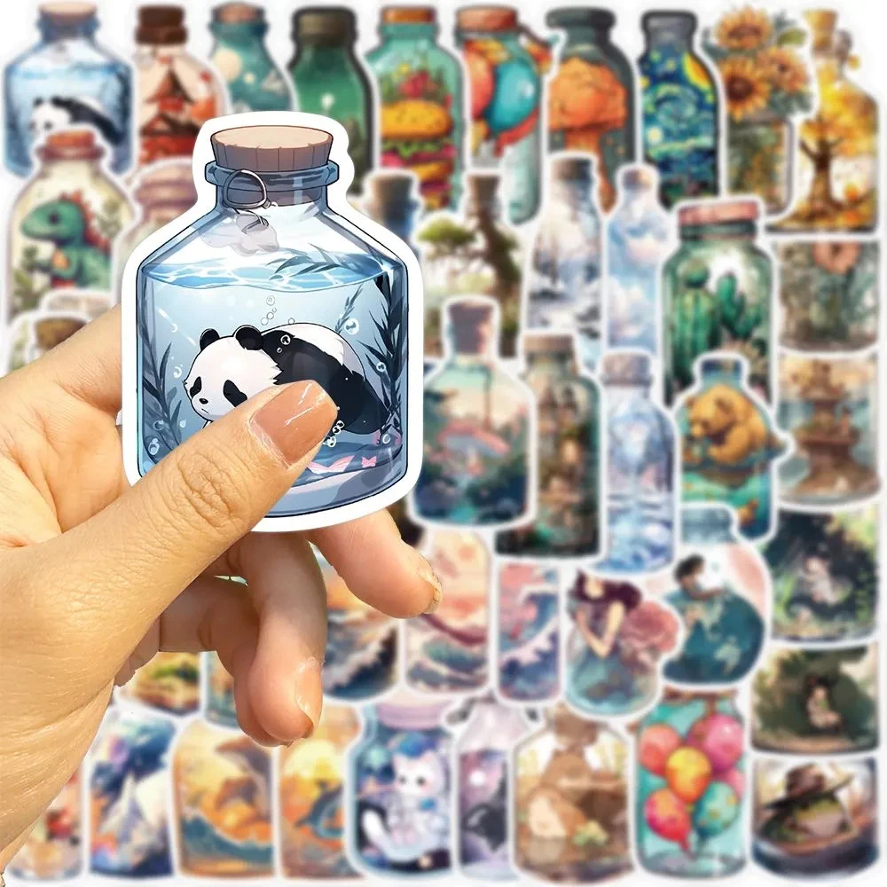 10/30/50/100PCS Cute INS Style Bottle World Animal Cartoon Stickers Aesthetic Notebook Phone Laptop Diary Album Sticker Kids Toy