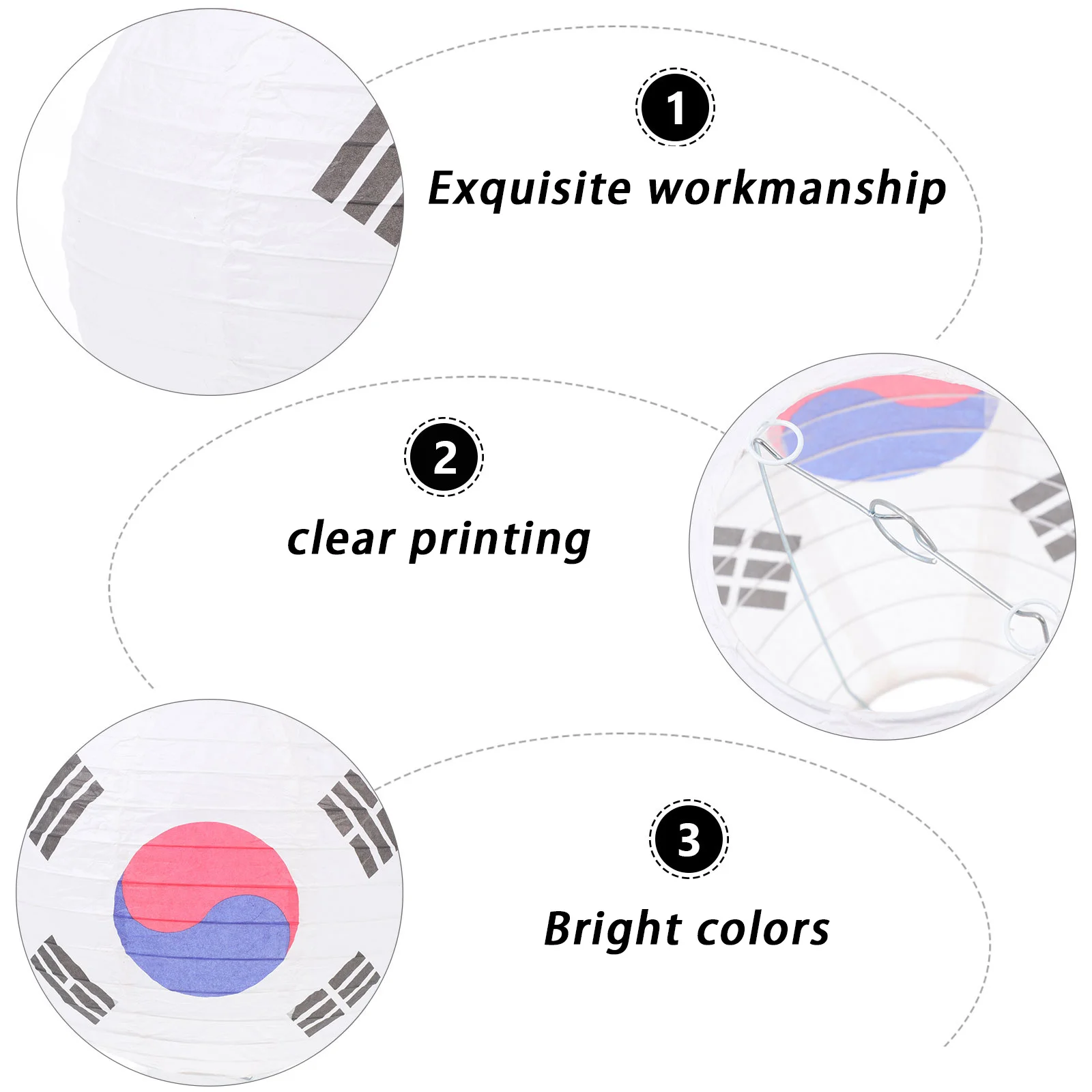 

4pcs Foldable Tai Chi Flag Lanterns Korea Style Paper Lanterns For Indoor Outdoor Home Party Restaurant Decor Hanging Ornament