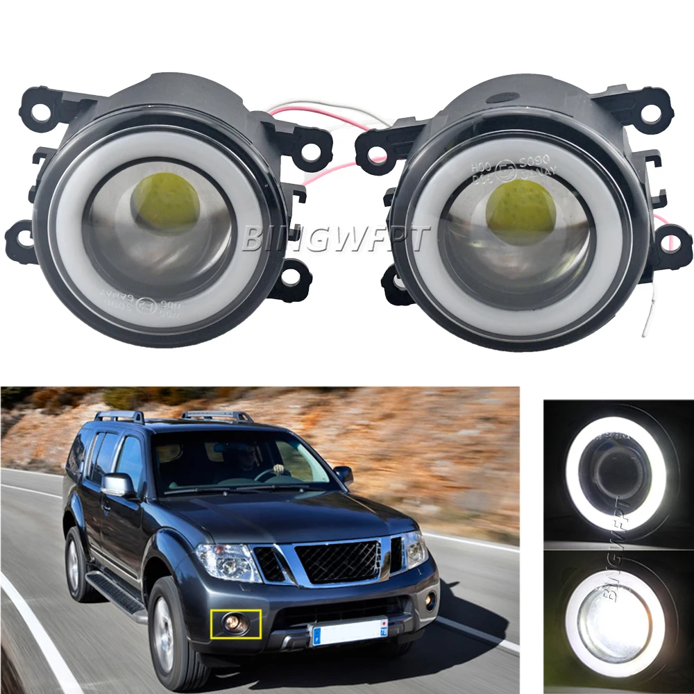 BINGWFPT Angel Eye Car Styling Fog Lamps Lighting LED For Nissan Pathfinder R51 2005-2012 Fog Light