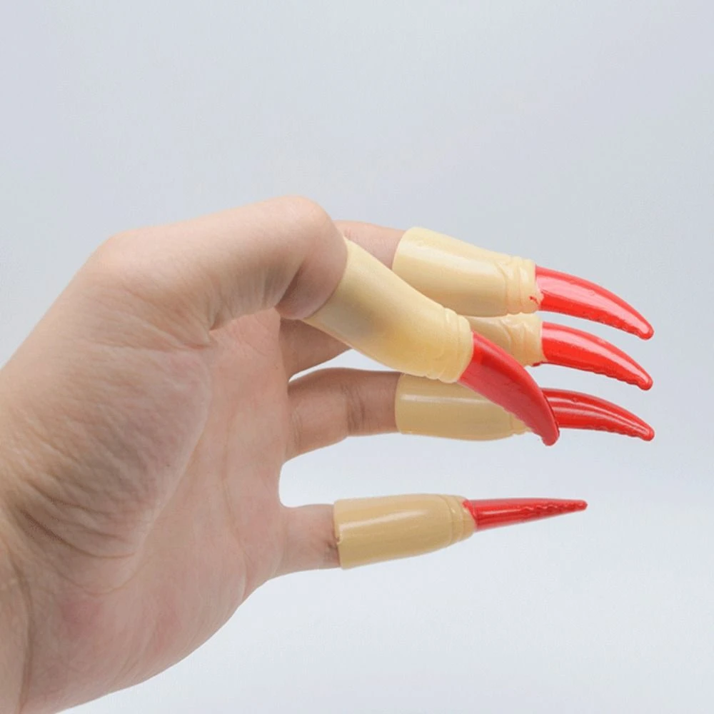 10Pcs/Set Ghost Halloween Fake Fingers Scary Luminous Zombie Witch Finger Set Halloween Prop Black Ghost Claw Prop Costume Party