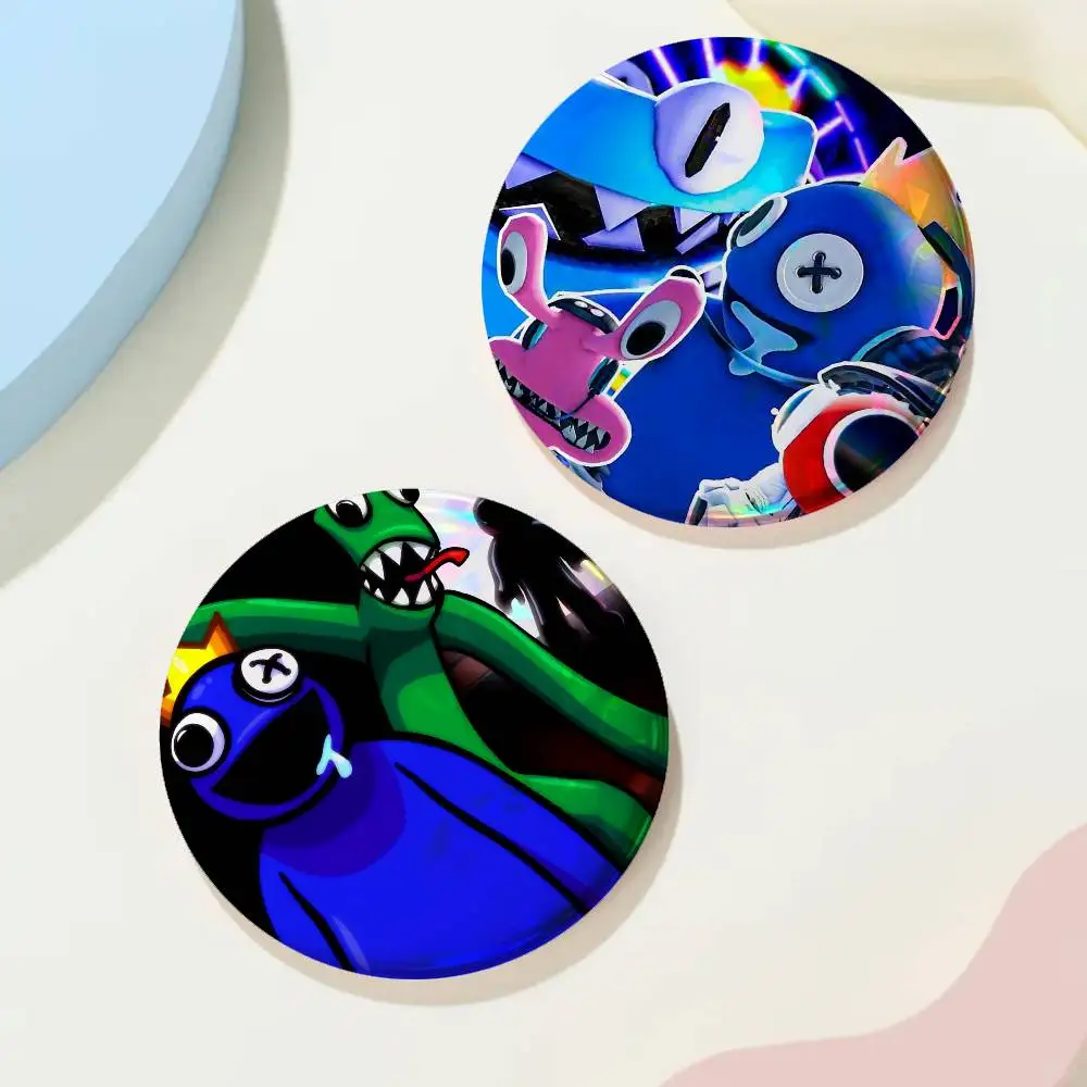 R-Rainbow Cartoon Friends For Badge Custom Laser Hologram Enamel Pin Badge Metal Lapel Brooch For Clothes Bag Accessory Gift