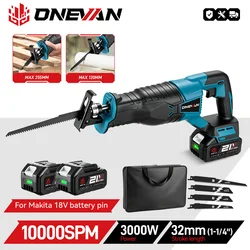10000SPM Elektrische Säbelsäge Cordless Wiederaufladbare Multifunktions Säge Metall Holz Schneiden Werkzeuge Für Makita 18V Batterie