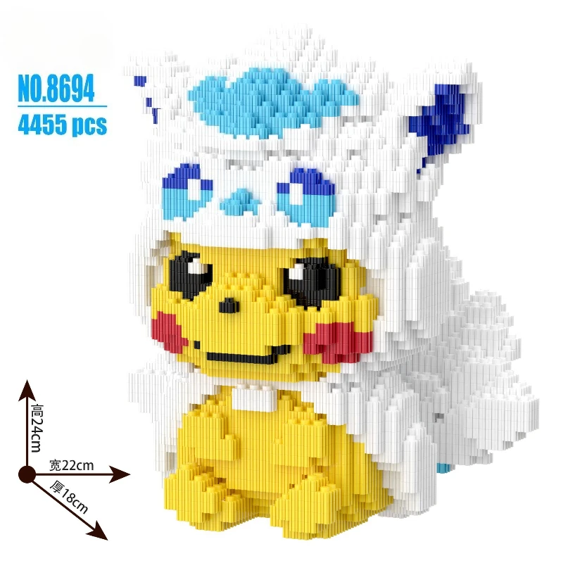 Pokemon Pikachu bouwstenen 45 cm verlichte hartvormige stenen speelgoedcadeau voor volwassenen kinderen stressverlichting